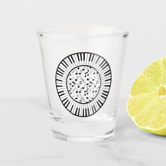 Cirkel van het ontwerp van pianoketoetsen shot glas (Voorkant)