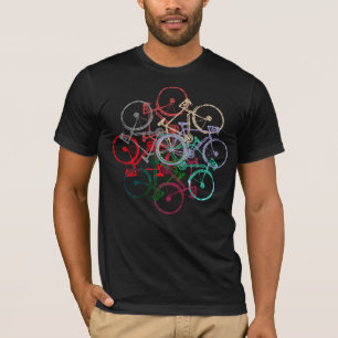 Cirkel van kleurenfietsen t-shirt