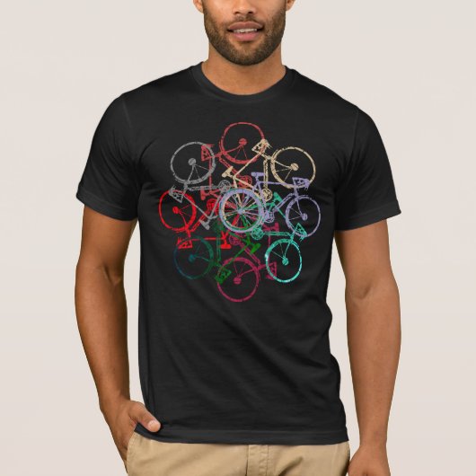Cirkel van kleurenfietsen t-shirt (Voorkant)