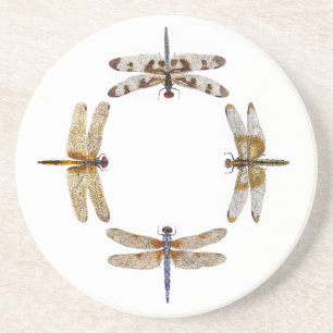 Cirkel van libellen zandsteen onderzetter