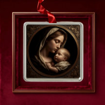 “Cirkel van Licht: Madonna en Kind”Ornament