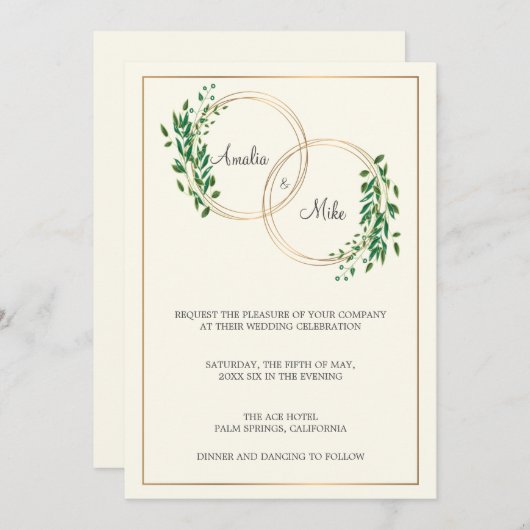 Cirkel van Liefde | Bruiloft Kaart (Voorkant / Achterkant)