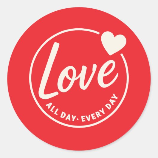 Cirkel van Liefde Ronde Sticker (Voorkant)