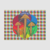 Cirkel van paddenstoelen - Acrylverf Tissuepapier (Voorkant)