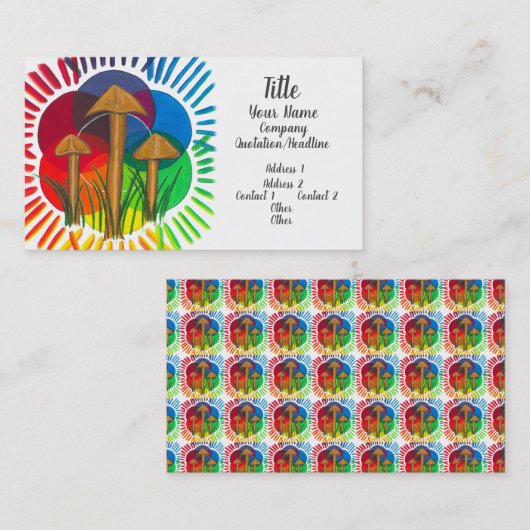Cirkel van paddenstoelen - Acrylverf Visitekaartje (Voorkant / Achterkant)