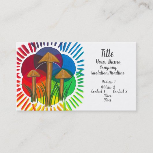 Cirkel van paddenstoelen - Acrylverf Visitekaartje (Voorkant)