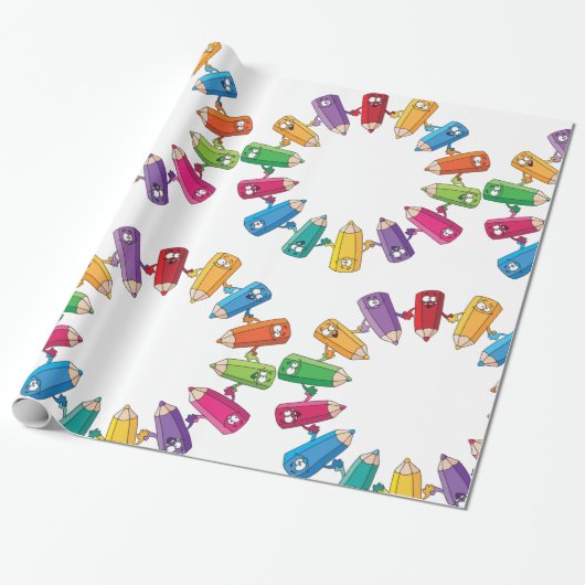 Cirkel van pennen cadeaupapier (Uitgerold)