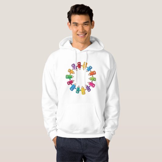 Cirkel van pennen hoodie (Voorkant volledig)