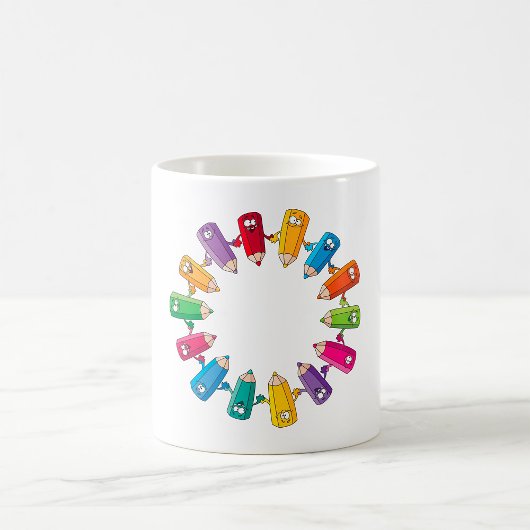 Cirkel van pennen koffiemok