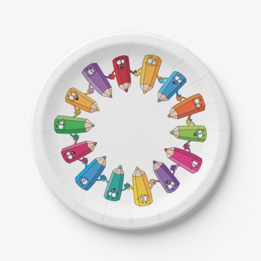 Cirkel van pennen papieren bordje (Voorkant)