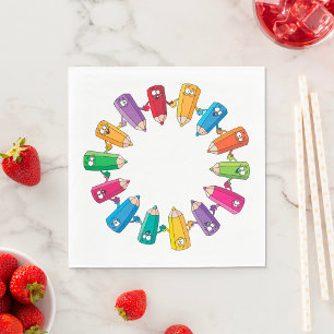 Cirkel van pennen servet