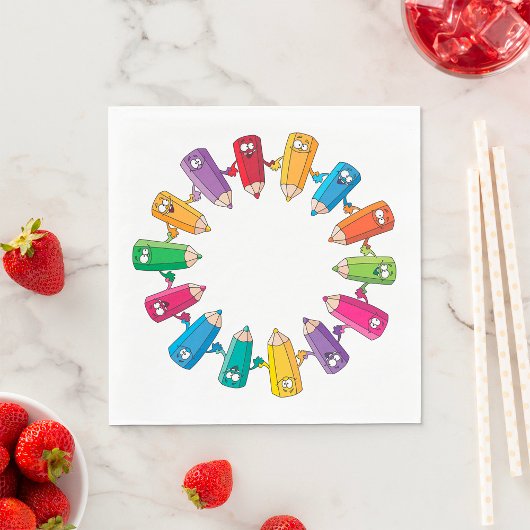 Cirkel van pennen servet