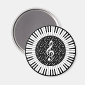 Cirkel van Piano Keys Design Magnet (Voorkant / Achterkant)
