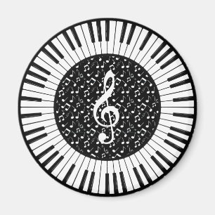 Cirkel van Piano Keys Design Magnet