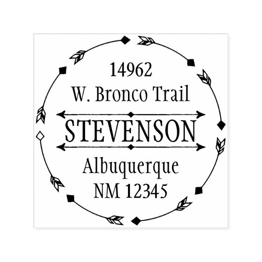 Cirkel van pijlen Aangepaste retour adres stempel (Design)