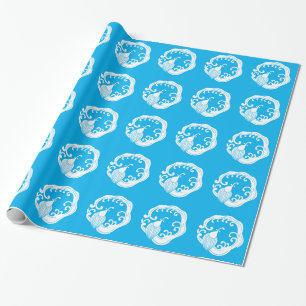 Cirkel van regenachtige draak cadeaupapier
