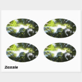 Cirkel van roodbaarzen in het nationale park Redwo Ovale Sticker (Vel)