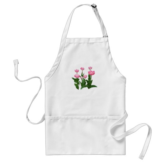 Cirkel van roze Tulpen Standaard Schort (Voorkant)