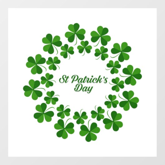 Cirkel van schamrocks; vensterkoeling raamsticker (Vel)