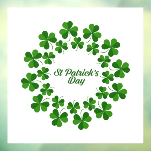 Cirkel van schamrocks; vensterkoeling raamsticker (Vel 3)