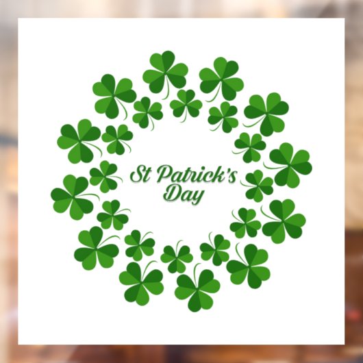 Cirkel van schamrocks; vensterkoeling raamsticker (Vel 2)