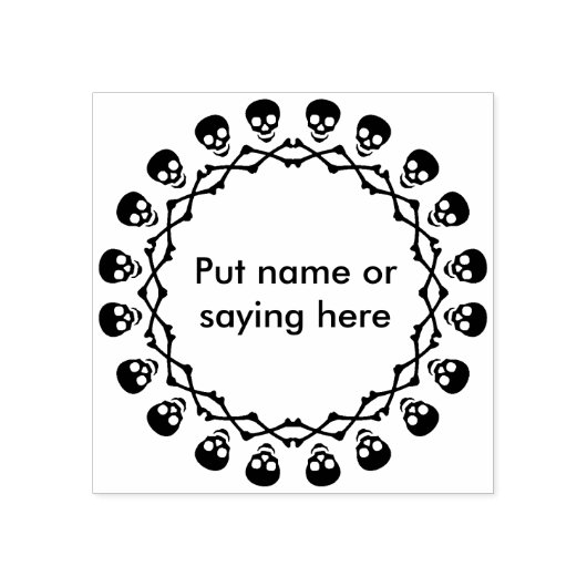 Cirkel van schedels 2 silhouet kunst stempel (Afrduk)