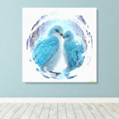 *~* Cirkel van Tortelduifjes AP54 Art Winter Canvas Afdruk (Insitu (Houten vloer))