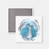 *~* Cirkel van Tortelduifjes AP54 Art Winter Magneet (Voorkant / Achterkant)