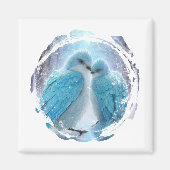 *~* Cirkel van Tortelduifjes AP54 Art Winter Magneet (Voorkant)