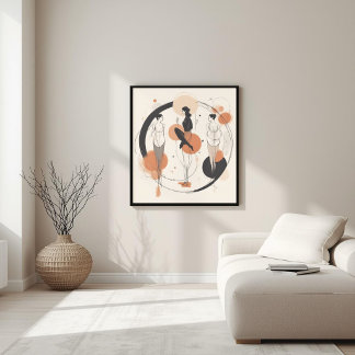 Cirkel van Verbinding | Modern Vrouwelijk Abstract Poster