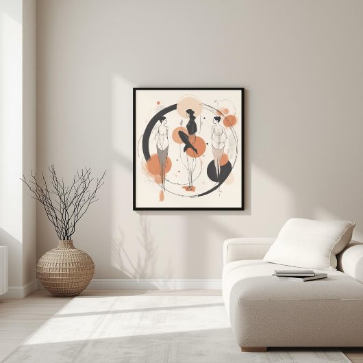 Cirkel van Verbinding | Modern Vrouwelijk Abstract Poster