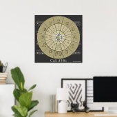 Cirkel van vijf deco Gold 2 Wall Poster (donker) (Thuiskantoor)