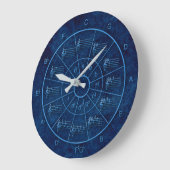 Cirkel van vijf elegant blauw ontwerp voor muzikan grote klok (Hoek)