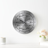 Cirkel van vijf zilveren kleurmuzikanten grote klok (Huis)