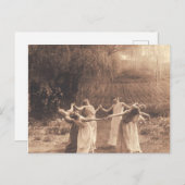 Cirkel van Vintage vrouwen die dansen Briefkaart (Voorkant / Achterkant)