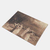 Cirkel van Vintage vrouwen die dansen Deurmat (Schuin)