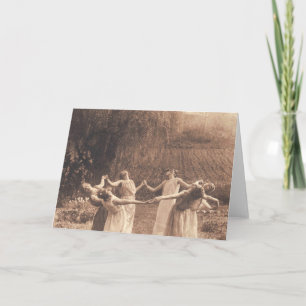 Cirkel van Vintage vrouwen die dansen Kaart