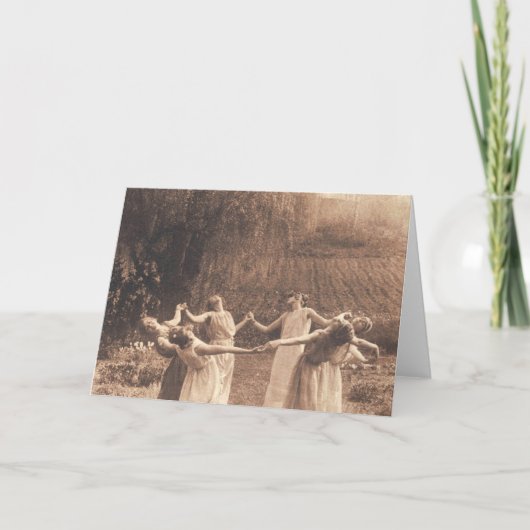 Cirkel van Vintage vrouwen die dansen Kaart (Voorkant)