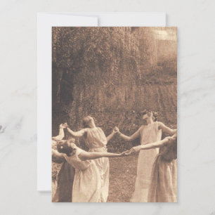 Cirkel van Vintage vrouwen die dansen Kaart