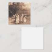 Cirkel van Vintage vrouwen die dansen Vierkante Visitekaartje (Voorkant / Achterkant)