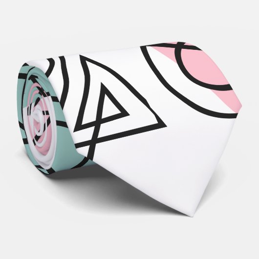 Cirkel van vormen stropdas (Opgerold)