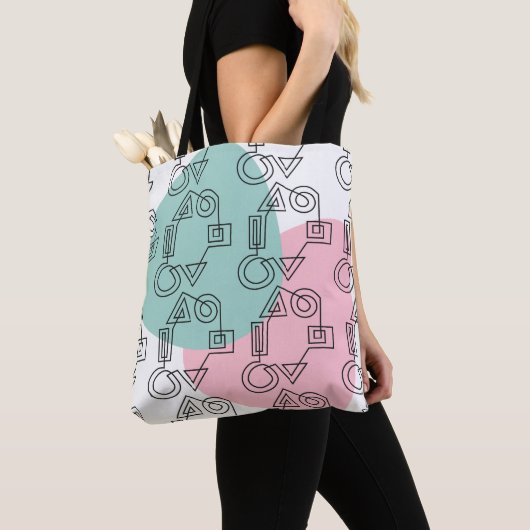 Cirkel van vormen tote bag (Dichtbij)