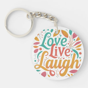 Cirkel van vreugde: liefde, leven, lachen sleutelhanger