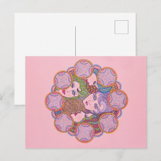 Cirkel van vrouwelijke genade briefkaart (Voorkant / Achterkant)