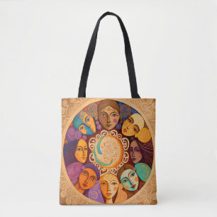 Cirkel van vrouwen tote bag