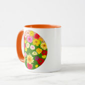 Cirkel van wilde bloemen, rood en geel mok (Voorkant links)