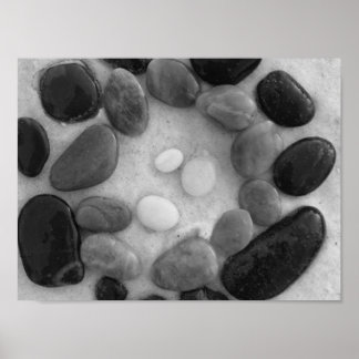Cirkel van zwart, grijs en wit poster