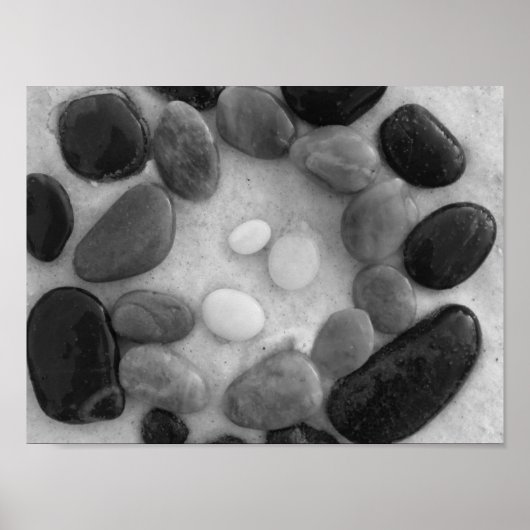 Cirkel van zwart, grijs en wit poster (Voorkant)