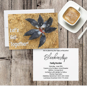 Cirkel van Zwart & Wit Kippen Eten Watermeloen Kaart