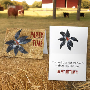 Cirkel van Zwart & Wit Kippen Eten Watermeloen Kaart